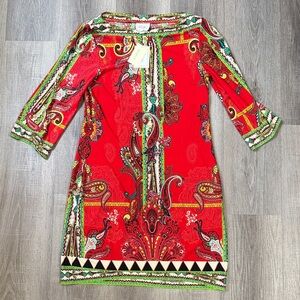 Beige by eci Red Paisley Dress